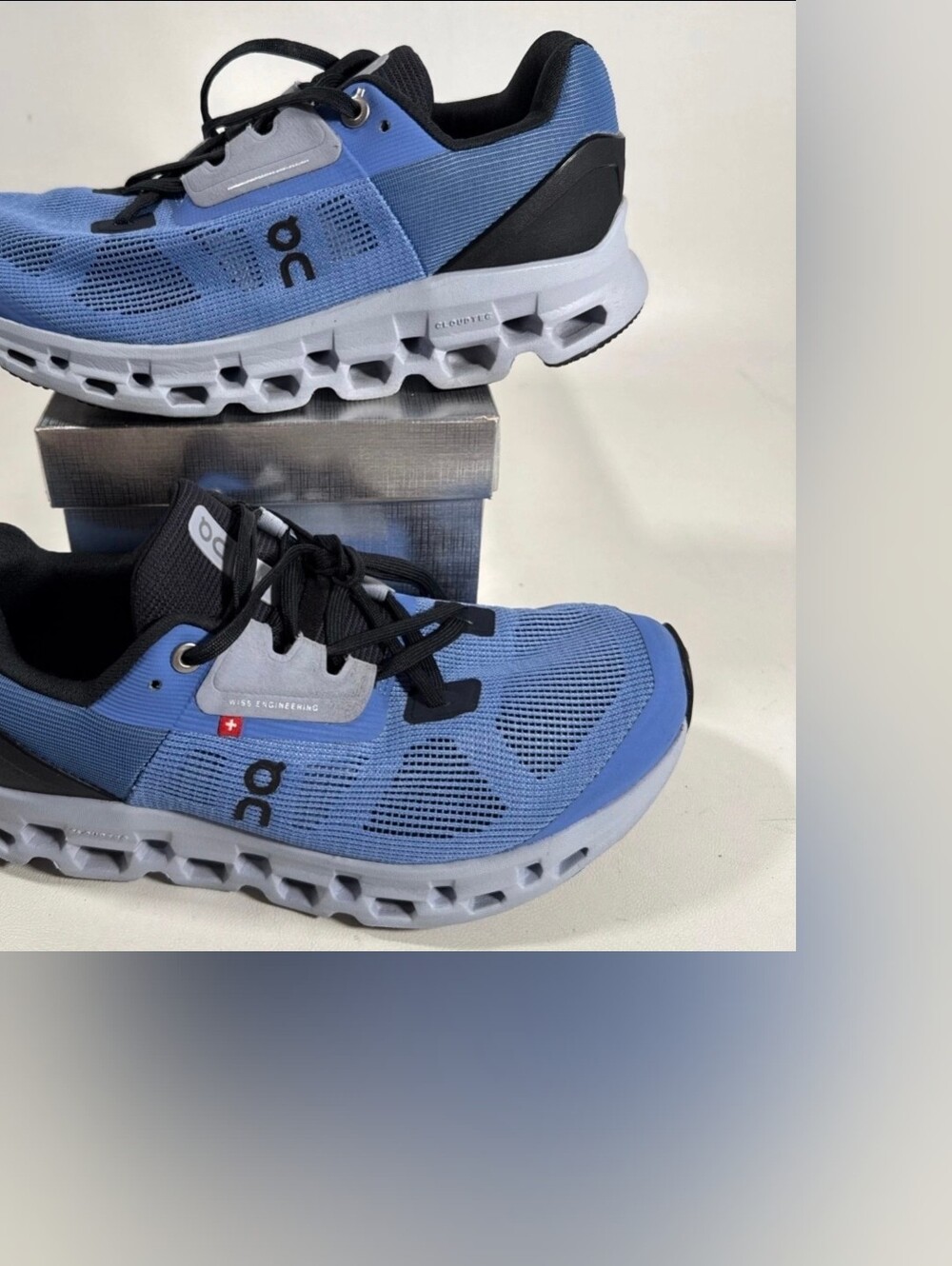 On Cloudstratus 2 Running Shoes Marina Blue Magnet Grey Women's Size 7.5 EUC